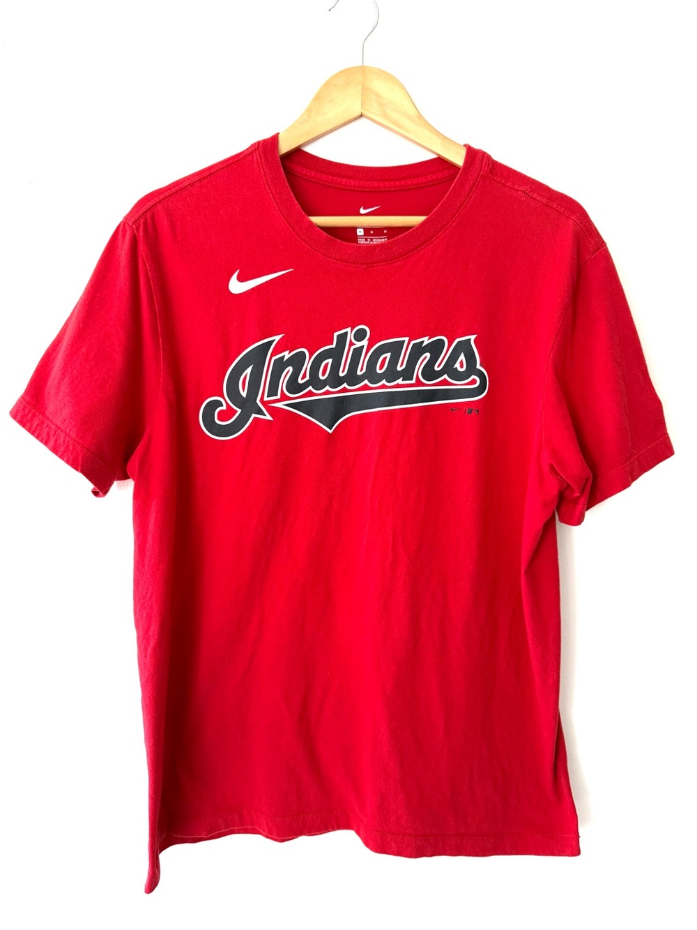 Nike MLB Cleveland Indians Carlos Santana 41 Red T-Shirt M Vintage Baseball